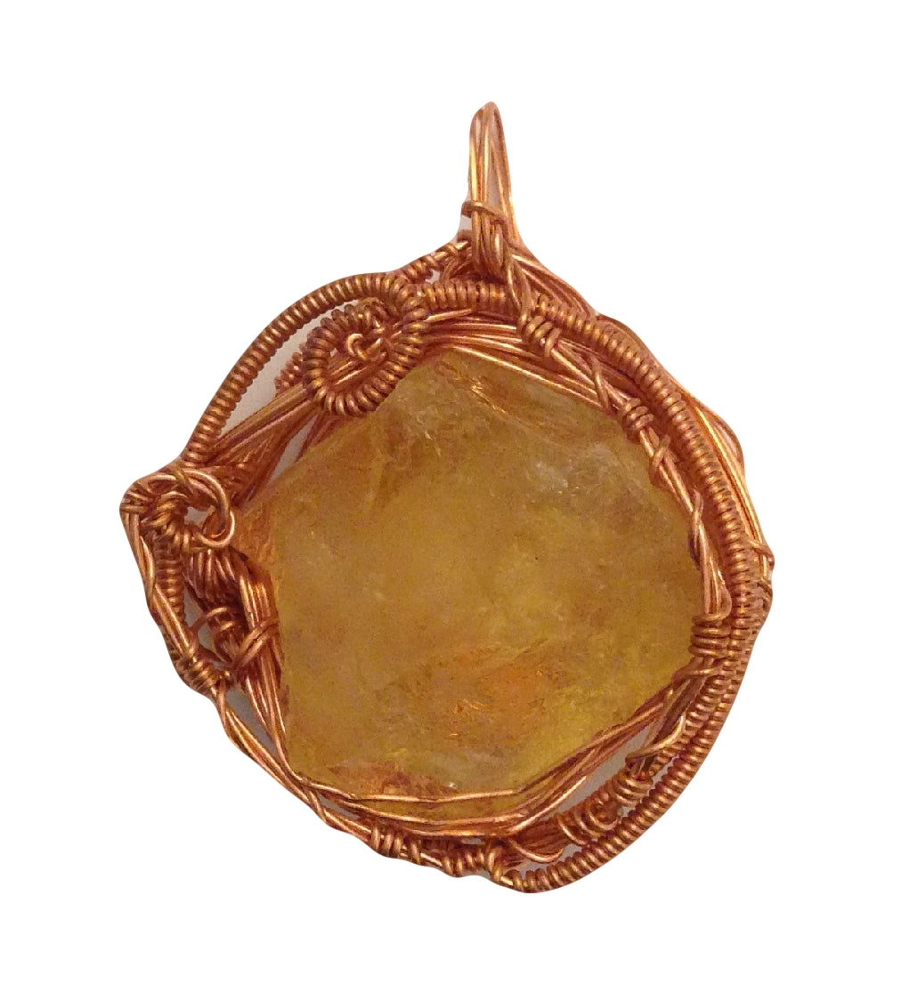 Citrine Wire Wrap Pendant