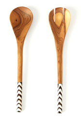 Olive Wood Simple Salad Servers