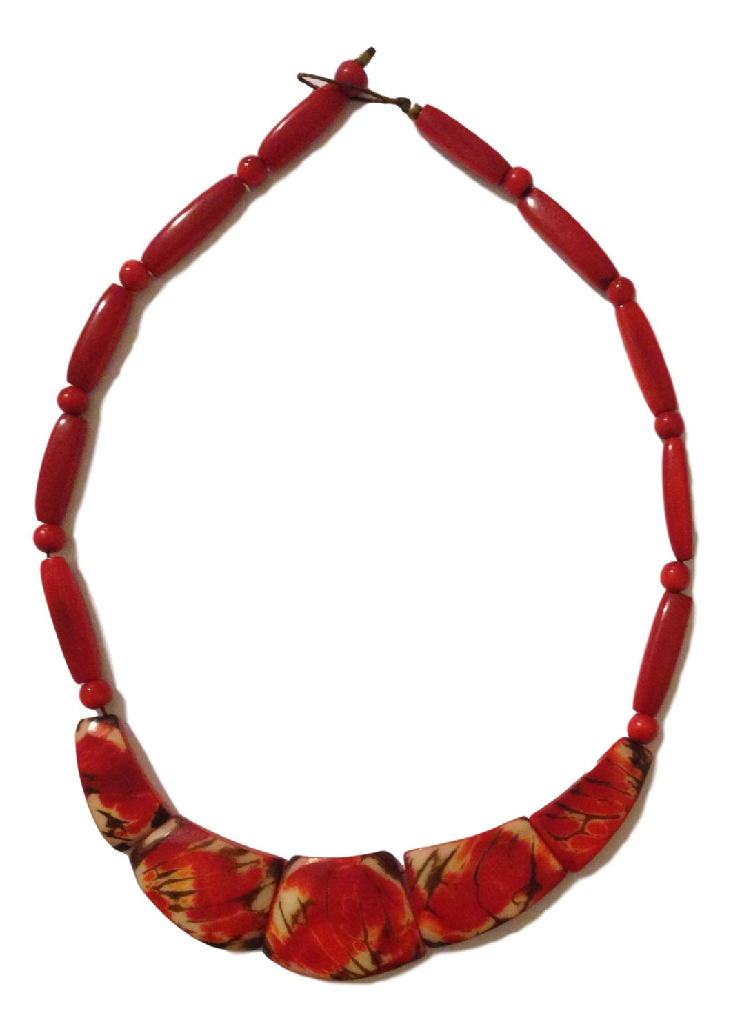 Scarlet Tagua Bib Necklace